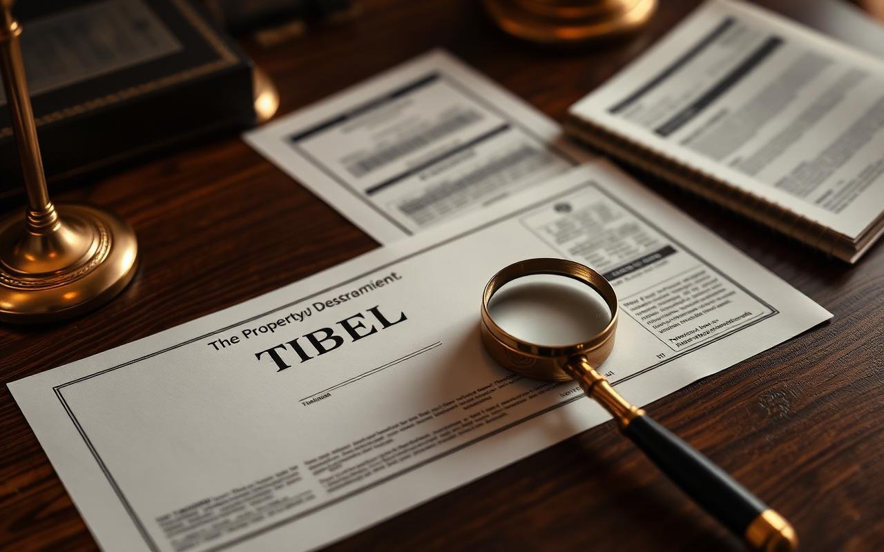 Property title deed and magnifying glass on a wooden desk in Chennai